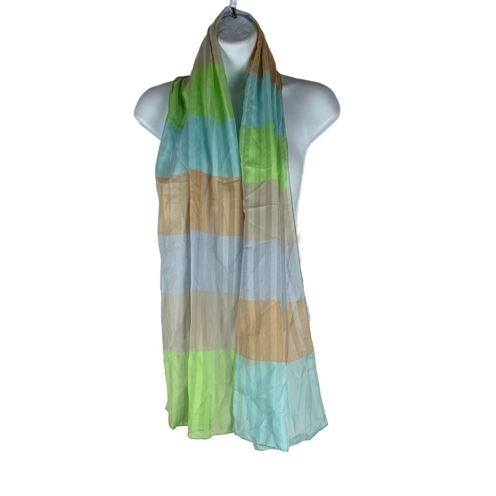 Colorful Striped Lightweight Sheer Scarf For Women